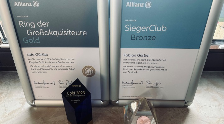 Allianz Versicherung Fabian Gürtler Greiz - Auszeichnungen 2023