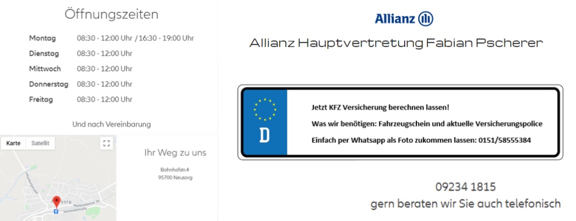 Allianz Versicherung Fabian Pscherer Neusorg - Allianz Hauptvertretung Fabian Pscherer Neusorg