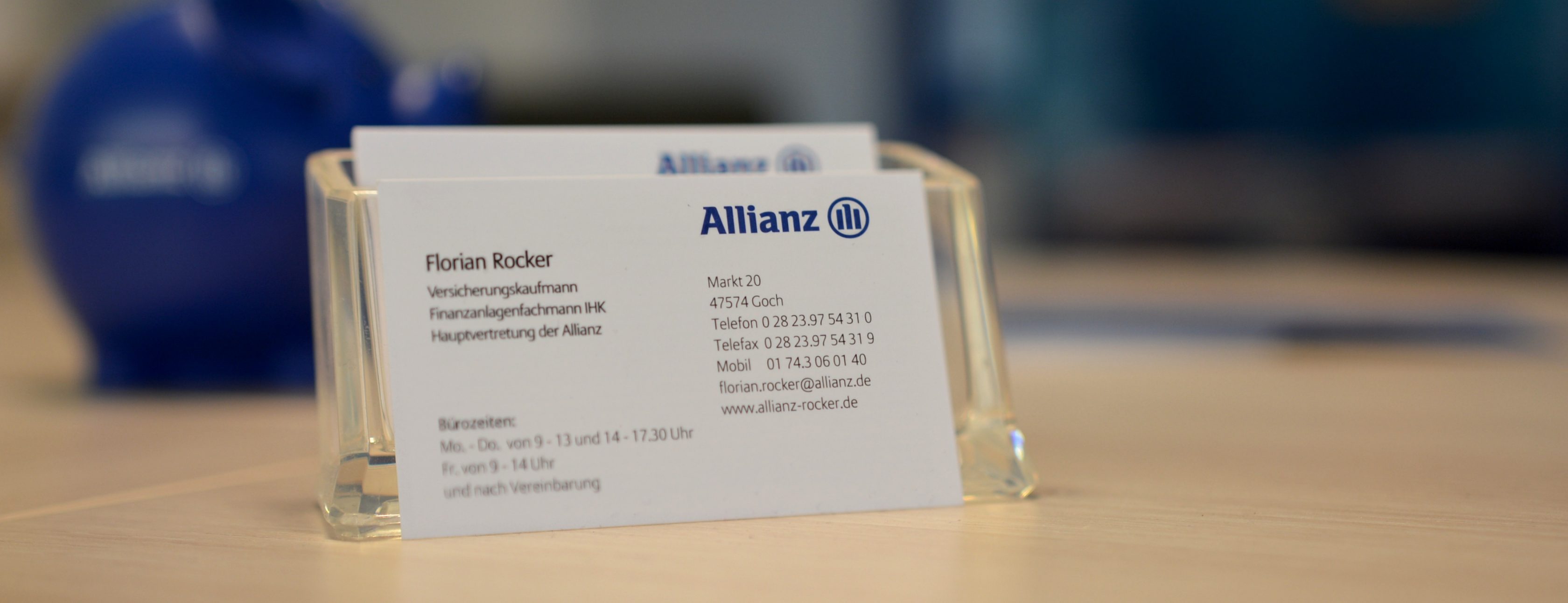 Allianz Versicherung Florian Rocker Goch - Visitenkarte