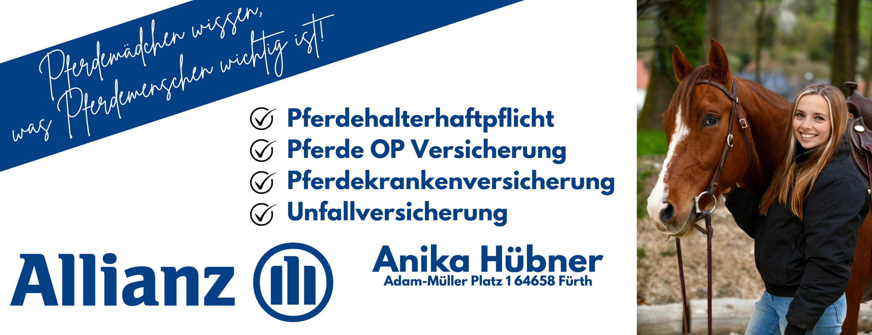 Allianz Versicherung Anika Hübner Fürth - Pferde-OP,Pferde-OP Versicherung, Tier-OP,Tierarzt
