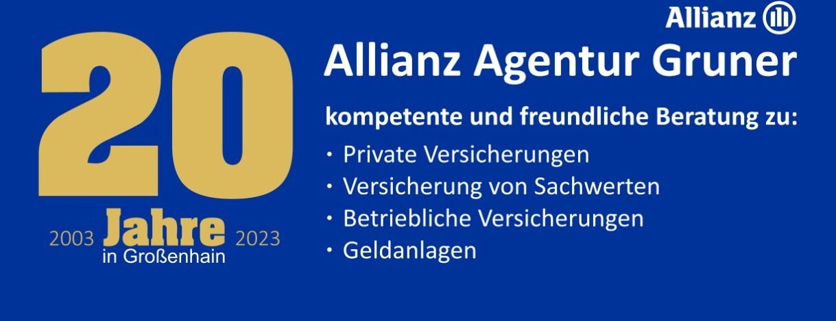 Allianz Versicherung Frank Gruner Großenhain - Allianz Frank Gruner 20 Jahre