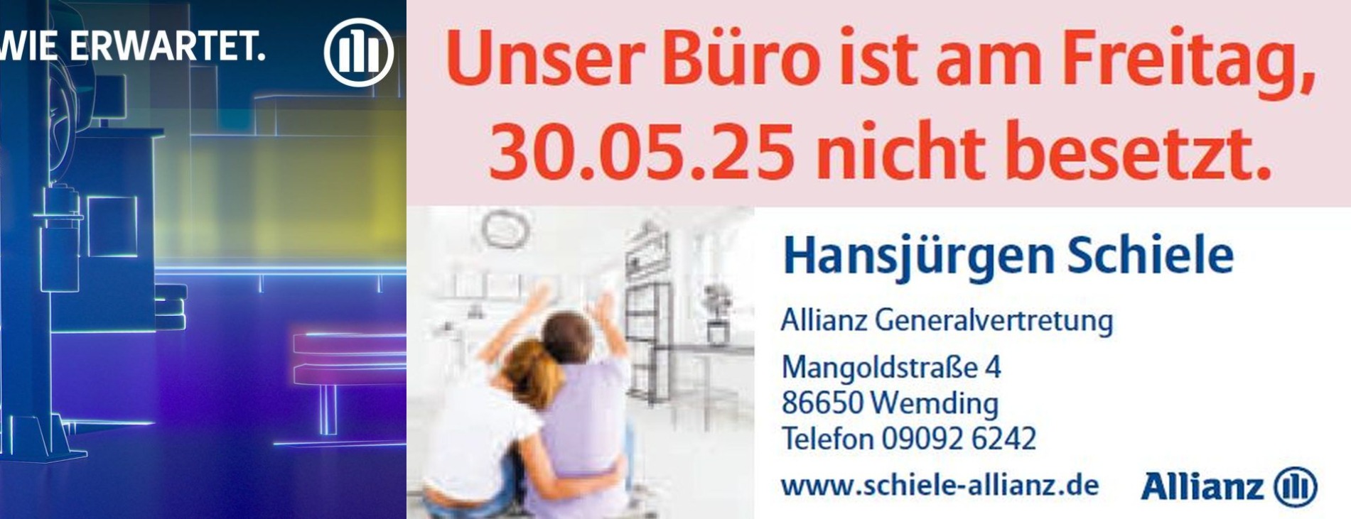 Allianz Versicherung Hansjürgen Schiele Wemding - KFZ günstig Auto vollkasko teilkasko bonusdrive 