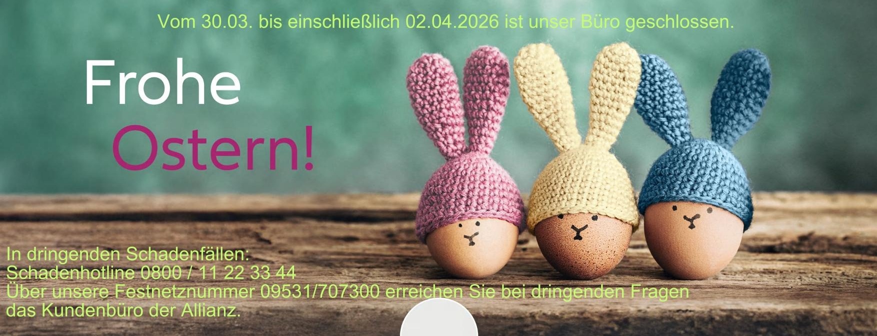 Allianz Versicherung Harald Fleischmann Ebern - Frohe Ostern!