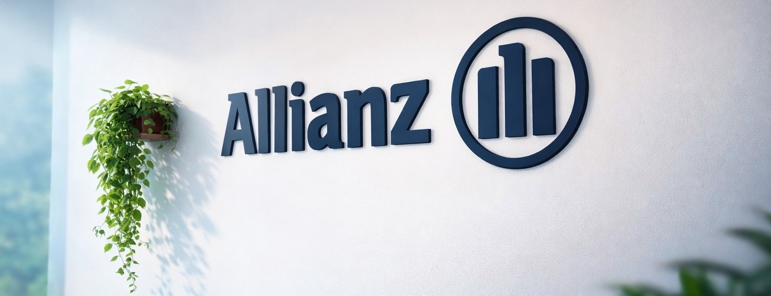Allianz Versicherung Katharina Zuleger Leipzig - Logo an der Wand mit Pflanzen