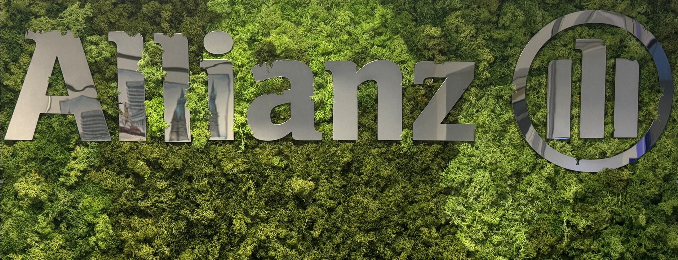 Allianz Versicherung Nico Zarotynski Spenge - Mooswand aus unserem Büro 